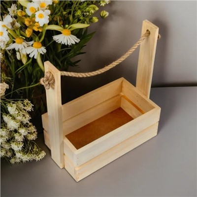 Подарочный ящик «Аром», 28×15×30 см, деревянный, ручка - канат