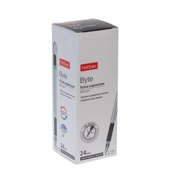 Ручка шариковая масляная "Byte" черная 0.7мм с рез.грипом в карт.дисплее (091399) Хатбер