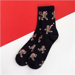 Носки новогодние мужские KAFTAN «Печенька», размер 41-44 (27-29 см), чёрные