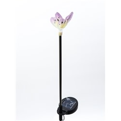 Штекер с подсветкой «Бабочка Клео», на солнечной батарее, фиолетовая, 8×70 см