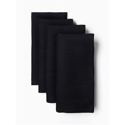 Набор салфеток с декоративными кольцами «Этель» Dark, 40×40 см - 4 шт., 100% лён