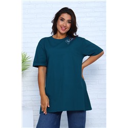 Удлиненная футболка с надписью на плече Арт. 1095