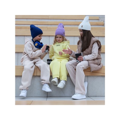 Брюки для девочки MINAKU, бежевые, рост 134 см