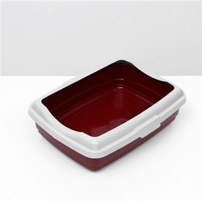 Лоток большой с бортиком Atlantis «Стандарт», 43×33×12.5 см, красный