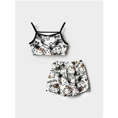 Комплект трикотажный для девочек: топ, шорты