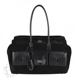 Сумка женская кожаная 1356THAA black Polina&Eiterou  в Новосибирске