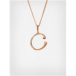 Подвеска-буква из золочёного серебра с фианитами - С 925 пробы п3-451-10з200