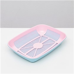 Туалет округлый с сеткой 33.5×25×6 см, розовый/голубой