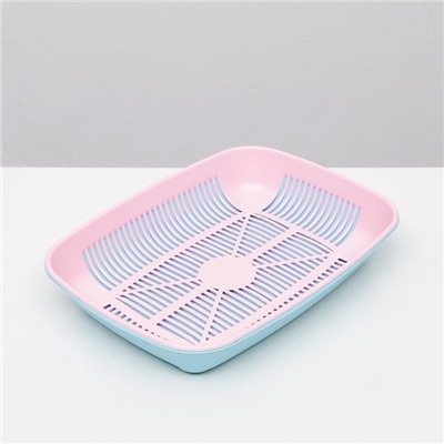 Туалет округлый с сеткой 33.5×25×6 см, розовый/голубой