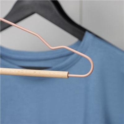 Плечики для одежды SAVANNA Wood, 41.5×22.5×1 см, розовые