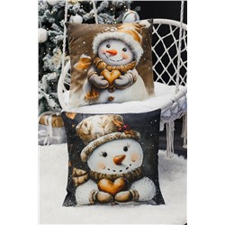 Наволочка декоративная новогодняя 2 шт 3D эффект велюр