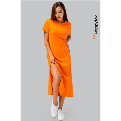Однотонное женское платье-футболка Happyfox