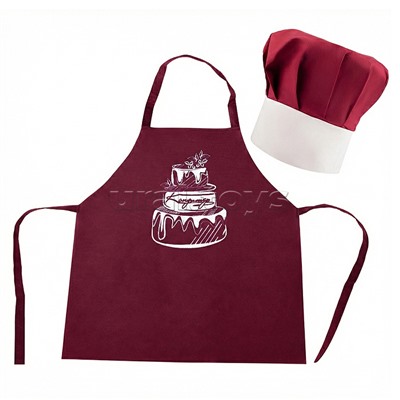 Набор "Кондитер" (100% хлопок) бордовый