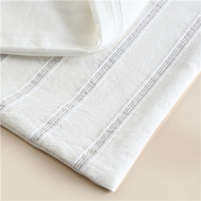 Постельное бельё 2-спальное SL Home Cotton lace, жаккард, белое