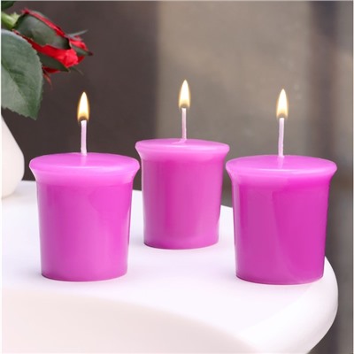 Набор свечей ароматических Black Cherry, чёрная вишня, 3 шт., 5×4.5 см