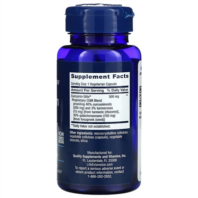 Life Extension, Curcumin Elite, экстракт куркумы, 30 вегетарианских капсул