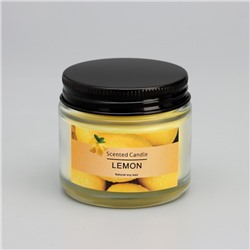 Ароматическая свеча в банке «Scented Candle, Lemon», лимон, 5×5 см, 140 г