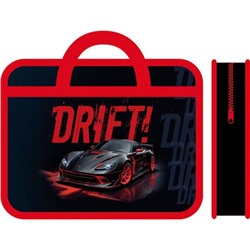 Папка пластиковая А4 на молнии с ручками 33х26х7,5 см ПМ-А4-25 "DRIFT ON" Пчелка