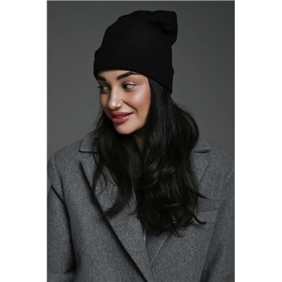 Шапка теплая в рубчик (Черный)