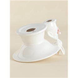 УЦЕНКА Конфетница «Лесные кролики», 18×15.5×12 см, белая