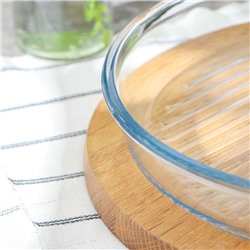 Форма для запекания Paşabahçe Grill Borcam, d=32 см, круглая, жаропрочное стекло, прозрачная