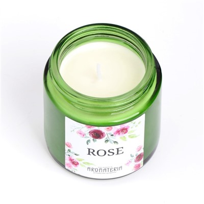 Ароматическая свеча в банке Spring Flowers. Rose, из соевого воска, 25 ч, 120 мл, роза