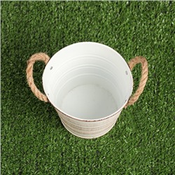 Кашпо «Ведёрко полоски», 13×13×12 см, МИКС