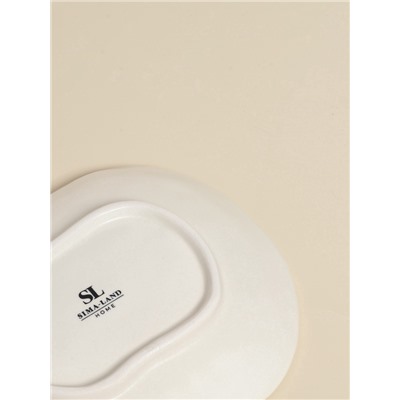 Тарелка SL Home «Осенний бриз», 20.3×20×3.5 см, доломит, белая