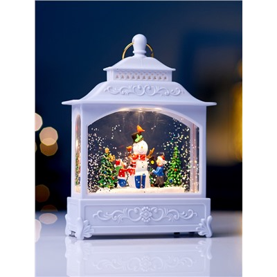 Фигура светодиодная «Снеговик» 5.5×14×19.5 см, от батареек 3хААА, музыка, USB, свечение тёплое белое