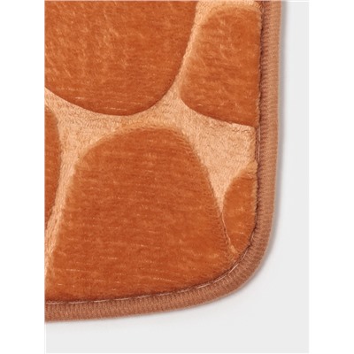 Коврики для ванной и туалета Доляна «Камни», 2 шт., 40×50, 50×80 см, бежевые