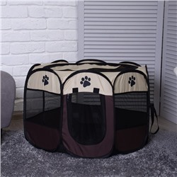 Вольер для животных, тентовый, 8 стенок, 68×45 см, коричневый