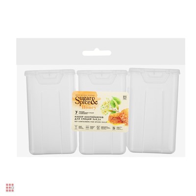 Набор контейнеров для специй Sugar&Spice Honey 3шт х 0,2л, пластик