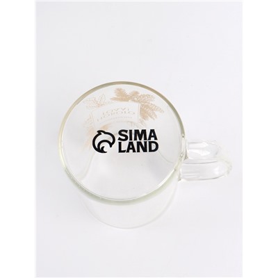 Кружка новогодняя с ложкой и крышкой «Волшебного нового года», 470 мл