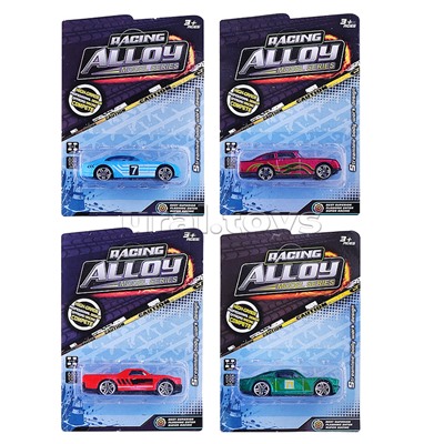 Машина в ассортименте, металлическая, на листе