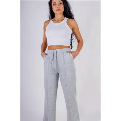 Трикотажные брюки со стрелкой, на резинке (Серый)