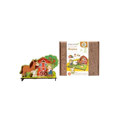 Игрушка из дерева "Что за чем? Ферма" 19 элементов