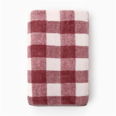 Полотенце банное «Этель. Клетка», 70×140 см, розовое