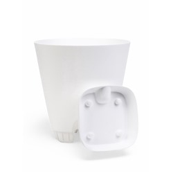 Горшок для цветов «Гранд», 4 л, d=19 см, h=20 см, пластиковый, с прикорневым поливом, белый