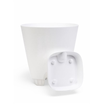 Горшок для цветов «Гранд», 4 л, d=19 см, h=20 см, пластиковый, с прикорневым поливом, белый