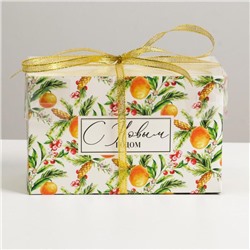 Коробка для капкейка «Новый год: Мандаринка», 16×8×10 см