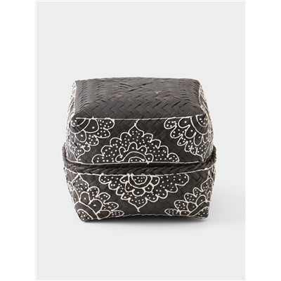 Корзинка плетёная «Бонтанг», 16×16×12 см, бамбук, тёмная