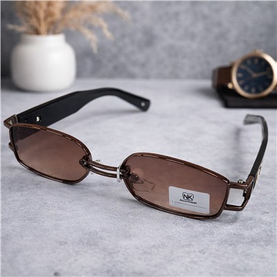 Очки женские солнцезащитные модные узкие коричневые, арт.007.406