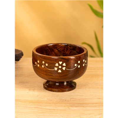 Чаша на ножке «В самое сердце», 10×10×7 см, дерево шишам