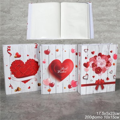 Фотоальбом 200 фото 10х15 Сердце / 9348 /уп 48/
