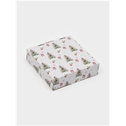 Блюдо сервировочное новогоднее Доляна «Новый Год в лесу», 17.7×18.5×3.5 см, стекло, белое, голубое