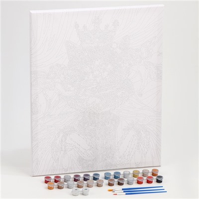 Картина по номерам на холсте с подрамником «Кот с ангелами» 40×50 см