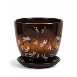 Горшок для цветов «Миндаль», керамика, с поддоном, набор 4 шт.: 400 мл, 1 л, 2.5 л, 5 л