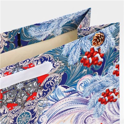 Пакет подарочный новогодний ламинированный «С Новым годом», L 31×40×11.5 см