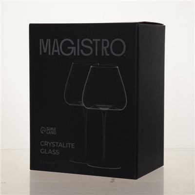 Бокалы для вина Magistro «Амьен», 700 мл, h=25 см, набор 2 шт., стекло, прозрачные