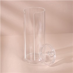 Органайзер для ватных дисков, с крышкой, d=6.5×19.5 см, прозрачный